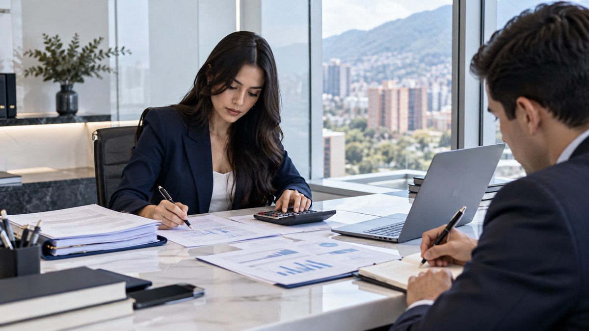 Profesional realizando una auditoría de procesos financieros